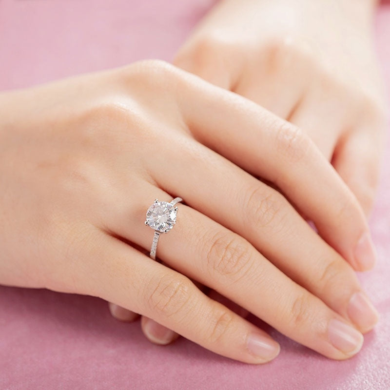 2.00ct Moissanite Diamond Engagement Ring, 925 Sterling Silver