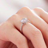 2.00ct Moissanite Diamond Engagement Ring, 925 Sterling Silver