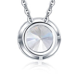 2.00ct Round Cut Diamond Halo Pendant, Bridal Halo Diamond Necklace, 925 Silver
