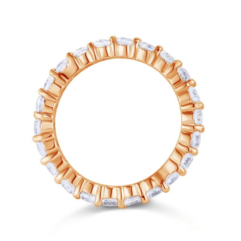 2.25ct Daimond Eternity Ring, 3.00mm Round Cut, 925 Sterling Silver, Rose Gold Plated