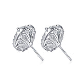 2.50ct Oval Halo Diamond Stud Earrings, 925 Sterling Silver