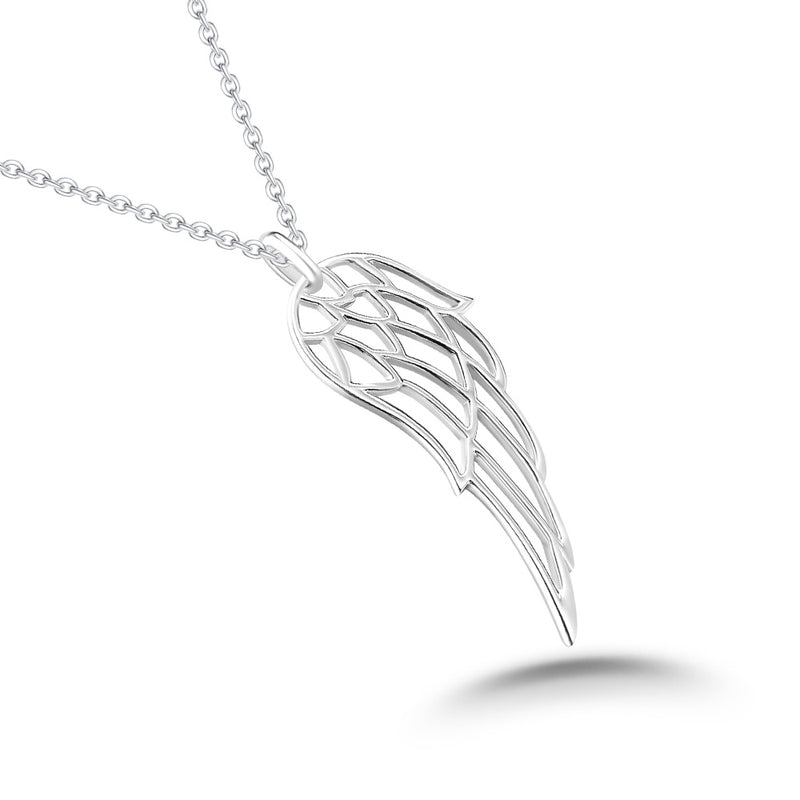 Angel Wing Pendant, Solid Silver 925