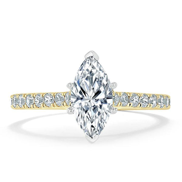 1.20ct Marquise Cut Moissanite Engagement Ring, Classic Style,  Available in White Gold, Platinum, Rose Gold or Yellow Gold