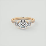 Round Cut 3 Stone Diamond Engagement Ring