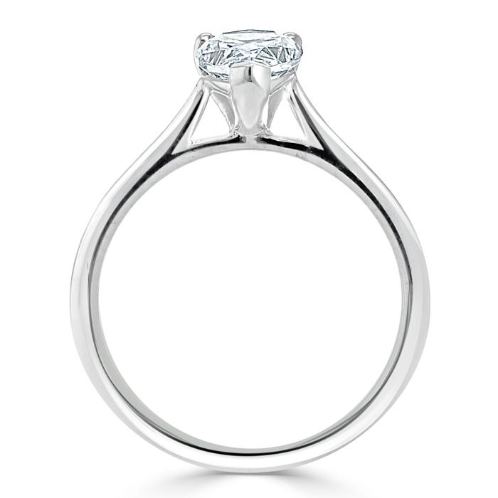 1.00ct Pear Cut Moissanite Engagement Ring, Classic Style, Available in White Gold, Platinum, Rose Gold or Yellow Gold