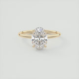 Oval Cut Moissanite Hidden Halo Ring