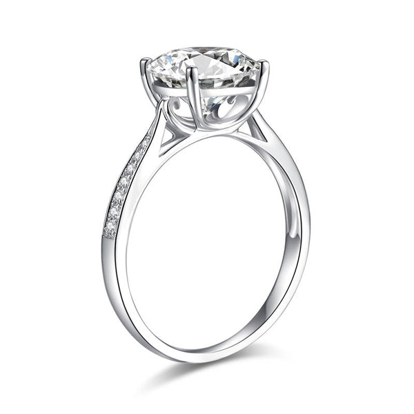 3.00ct Moissanite Diamond Engagement Ring, 925 Sterling Silver