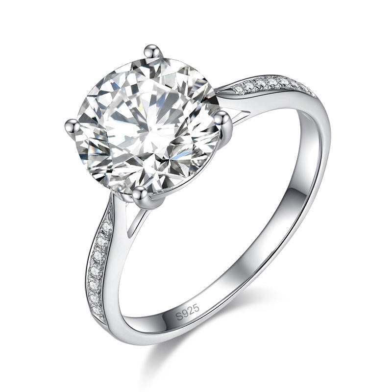 3.00ct Moissanite Diamond Engagement Ring, 925 Sterling Silver