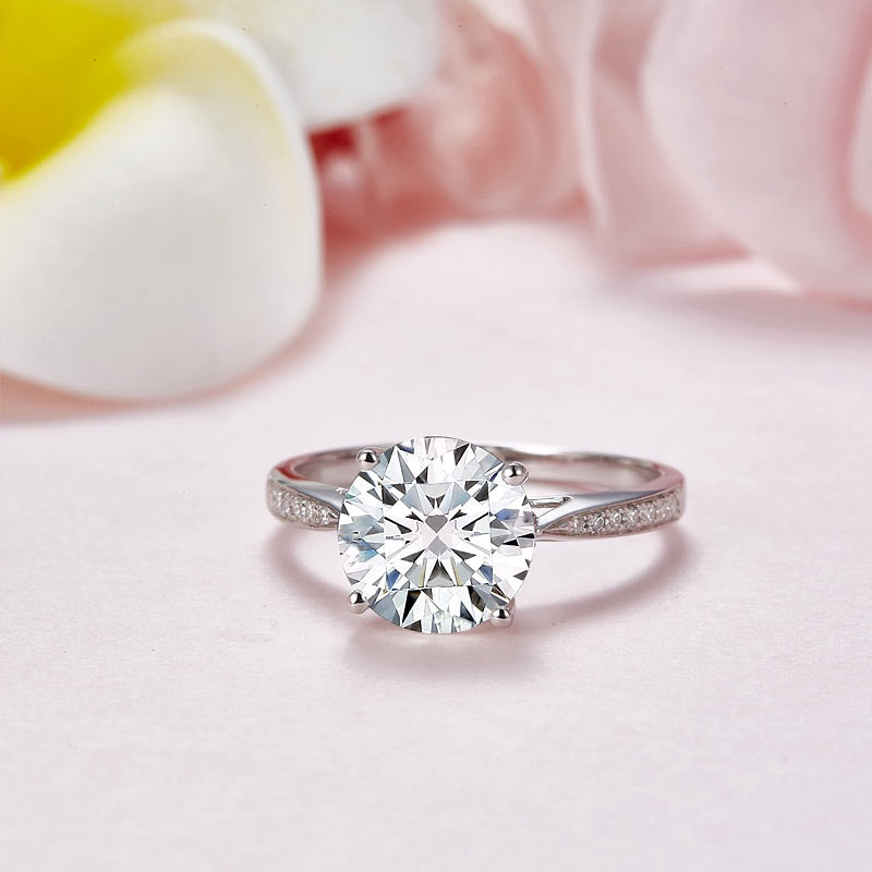 3.00ct Moissanite Diamond Engagement Ring, 925 Sterling Silver