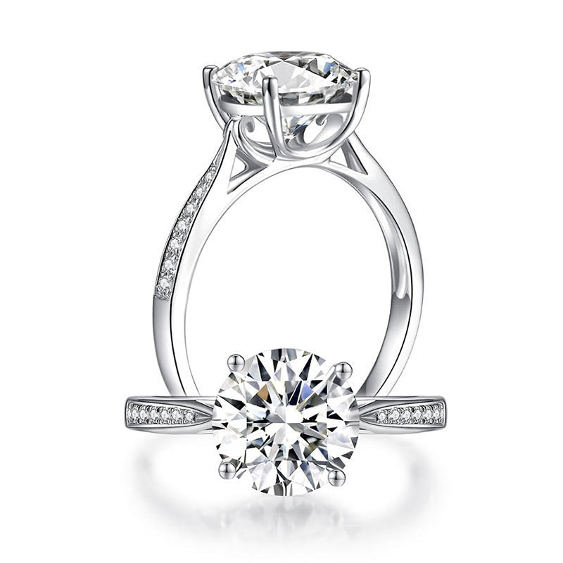 3.00ct Moissanite Diamond Engagement Ring, 925 Sterling Silver