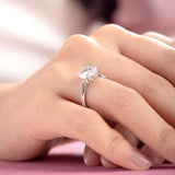 3.00ct Moissanite Diamond Engagement Ring, 925 Sterling Silver