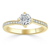 Lab-Diamond, Round Cut Twist Engagement Ring, Classic Style, Choose Your Stone Size and Metal