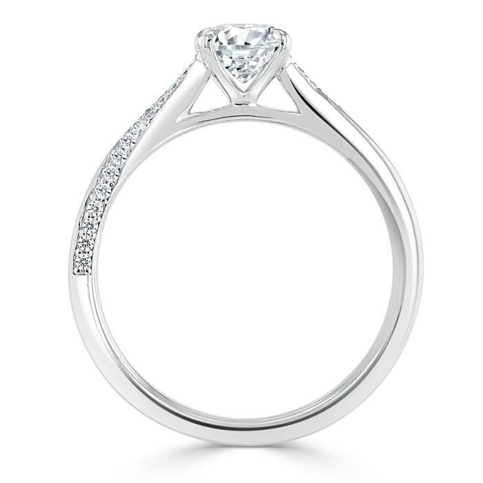 1.00ct Oval Cut Moissanite Engagement Ring, Classic Style,  Available in White Gold, Platinum, Rose Gold or Yellow Gold