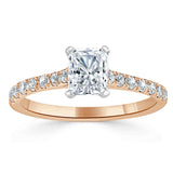 1.20ct Radiant Cut Moissanite Engagement Ring, Classic Style,  Available in White Gold, Platinum, Rose Gold or Yellow Gold