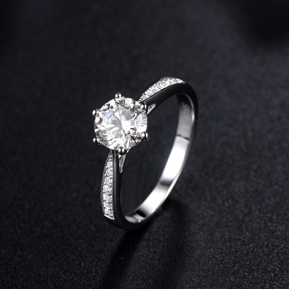 1.00ct Moissanite Engagement Ring, Classic Six Claw with