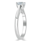 0.75ct Asscher Cut Moissanite Engagement Ring, Classic Style,  Available in White Gold, Platinum, Rose Gold or Yellow Gold