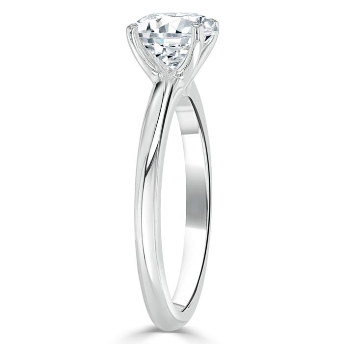 Lab-Diamond, Round Cut Engagement Ring, Classic Style, Choose Your Stone Size and Metal