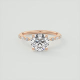 Round Cut Vintage Style Moissanite Engagement Ring