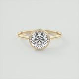 Round Classic Rub-Over Diamond Ring