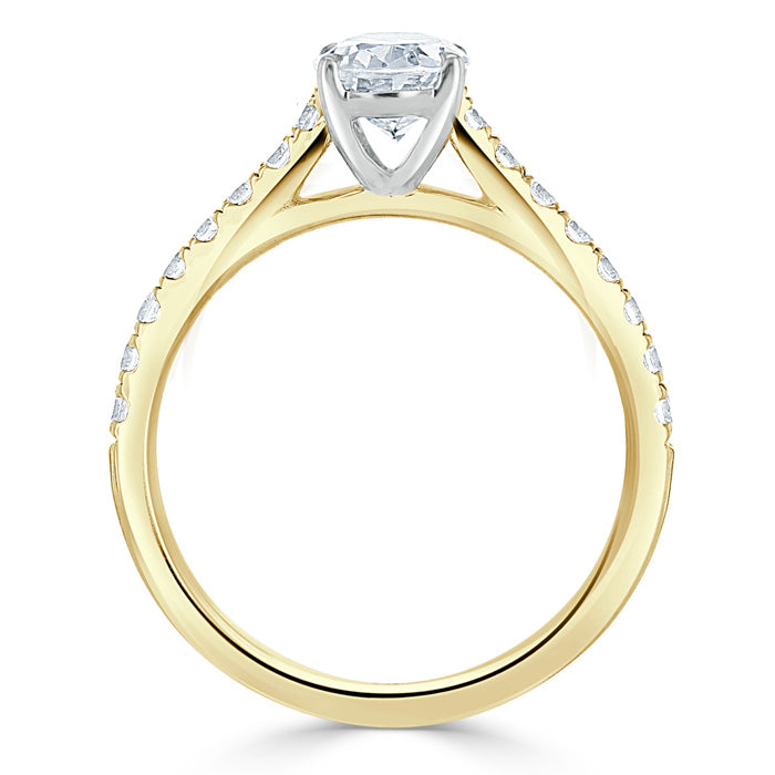 1.20ct  Oval Cut Moissanite Engagement Ring, Classic Style,  Available in White Gold, Platinum, Rose Gold or Yellow Gold