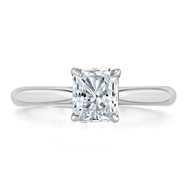 Lab-Diamond Radiant Cut Engagement Ring, Classic Style, Choose Your Stone Size and Metal