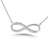 Infinity Diamond Necklace, 925 Silver