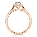 0.50ct Round Cut Moissanite Halo Engagement Ring, Available in White Gold or Platinum