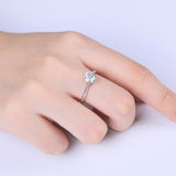 1.00ct Moissanite Engagement Ring, Classic Four Claw Setting, Sterling Silver & Platinum