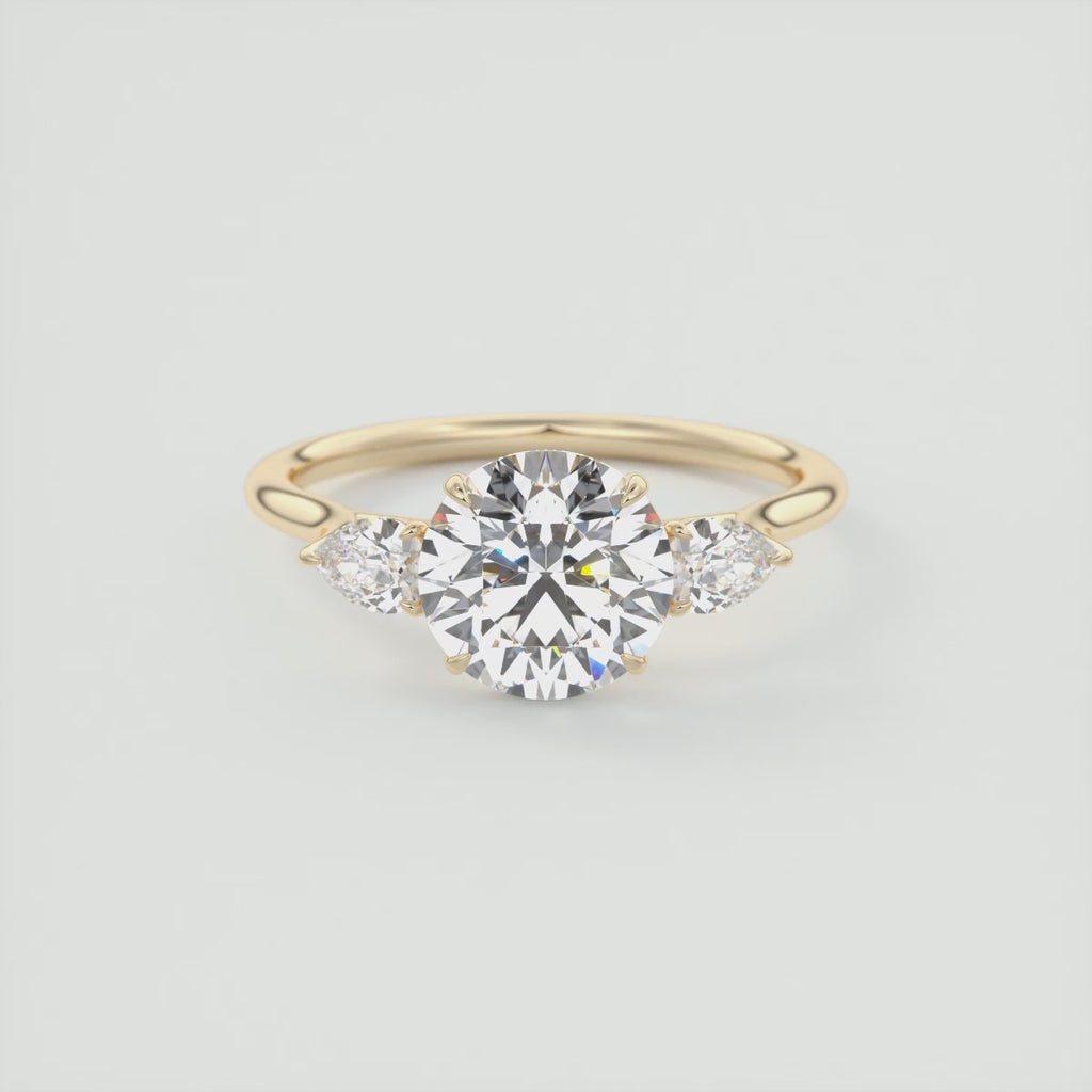 Round Cut Three Stone Diamond Engagement Ring