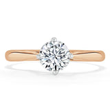1.00ct  Round Cut Moissanite Engagement Ring, Classic Six Claw,  Available in White Gold, Platinum, Rose Gold or Yellow Gold