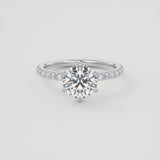 Round Cut 6 Claw Moissanite Engagement Ring