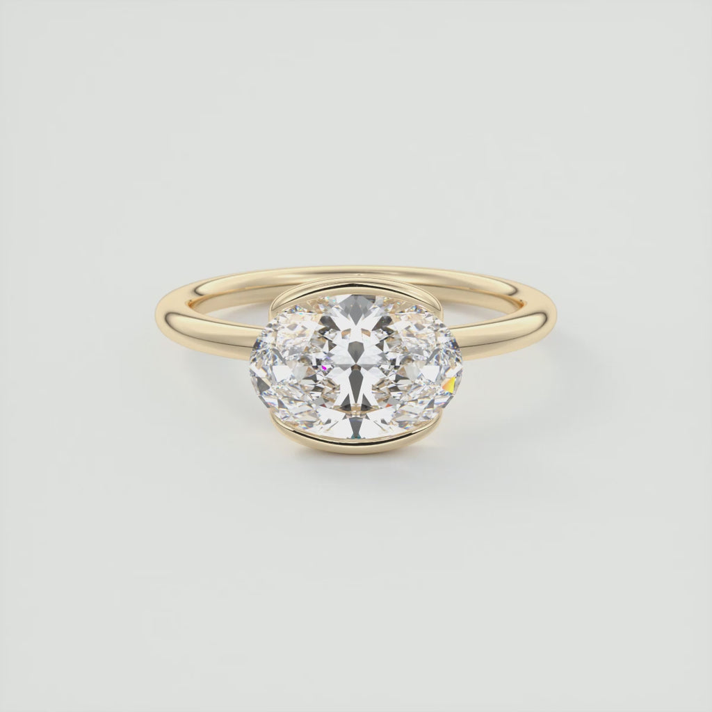 Oval Cut Side Set Diamond Engagement Ring