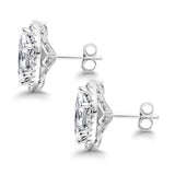 Marquise Diamond Halo Earrings, 925 Sterling Silver