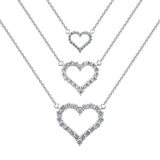 Diamond Heart Pendant, Love Heart Diamond Necklace, 925 Silver