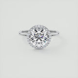 Round Cut Classic Halo Moissanite Engagement Ring