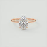 Oval Cut Moissanite Hidden Halo Ring