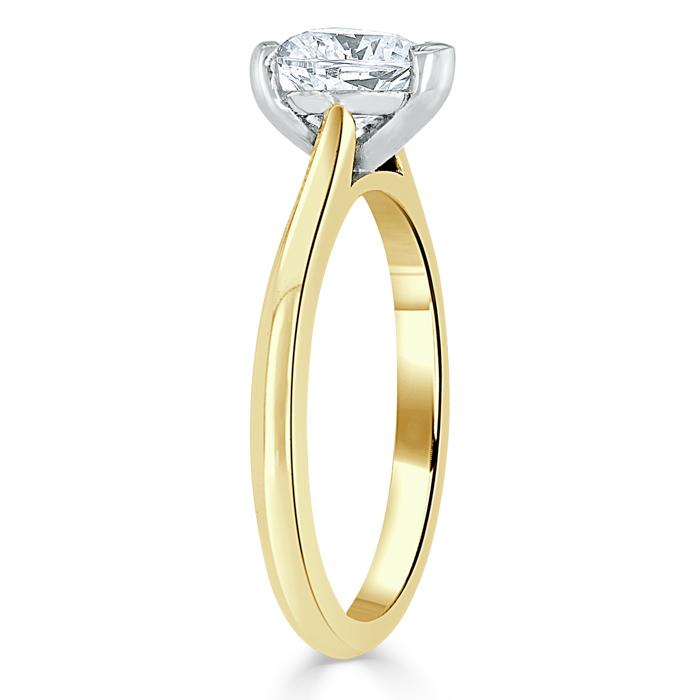 Lab-Diamond Heart Cut Engagement Ring, Classic Style, Choose Your Stone Size and Metal