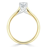 0.75ct Asscher Cut Moissanite Engagement Ring, Classic Style,  Available in White Gold, Platinum, Rose Gold or Yellow Gold
