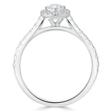 1.40ct Marquise Cut Moissanite Halo Engagement Ring, Tiffany Style,  Available in White Gold, Platinum, Rose Gold or Yellow Gold