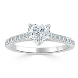 1.00ct  Heart Cut Moissanite Engagement Ring, Classic Style,  Available in White Gold, Platinum, Rose Gold or Yellow Gold