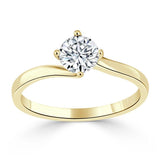Lab-Diamond, Round Cut Engagement Ring, Choose Your Stone Size and Metal