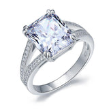 6.00ct Radiant Cut Diamond Engagement Ring, 925 Sterling Silver