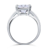 6.00ct Radiant Cut Diamond Engagement Ring, 925 Sterling Silver