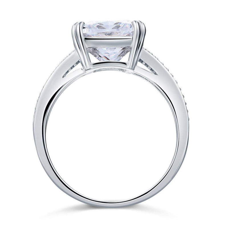 6.00ct Radiant Cut Diamond Engagement Ring, 925 Sterling Silver