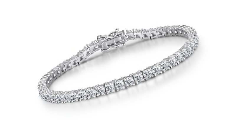 Sterling silver tennis bracelet 2025 with diamonds
