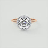 Round Cut Classic Halo Moissanite Engagement Ring