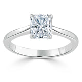 1.00ct Radiant Cut Moissanite Engagement Ring, Classic Style,  Available in White Gold, Platinum, Rose Gold or Yellow Gold