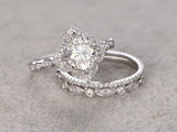2.00ct Moissanite Ring Set, 3 Rings Total carat weight 2.00ct, Cushion Cut Colour F, Clarity VVS, Centre Stone 1.25ct