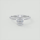 Oval Cut Floral Design Moissanite Engagement Ring