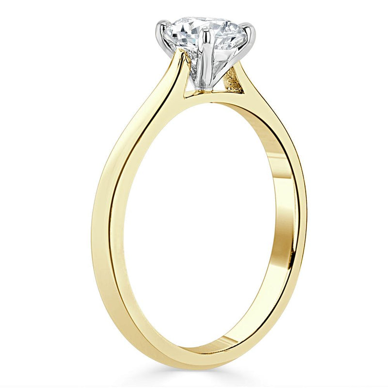 1.00ct Radiant Cut Moissanite Engagement Ring, Classic Style,  Available in White Gold, Platinum, Rose Gold or Yellow Gold